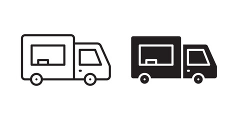 Food truck icon, outline style icon for web site or mobile app, vector graphics