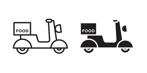 Food delivery icon, outline style icon for web site or mobile app, vector graphics