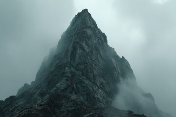 Misty mountain peak