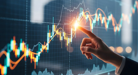Financial growth data analysis market trends investment strategy business analytics economic indicators stock market digital technology global