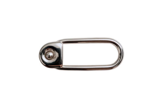 Oval metal loop with a small rectangular inset