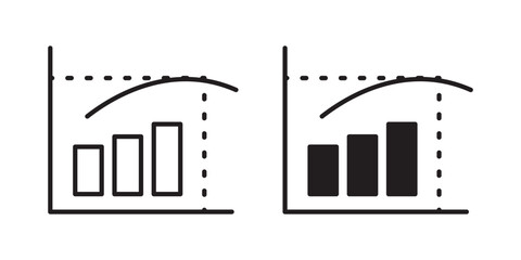 Diminishing returns icon, outline style icon for web site or mobile app, vector graphics