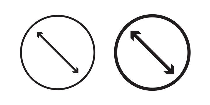 Diameter icon, outline style icon for web site or mobile app, vector graphics