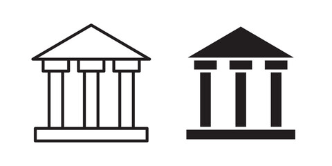 Courthouse icon, outline style icon for web site or mobile app, vector graphics