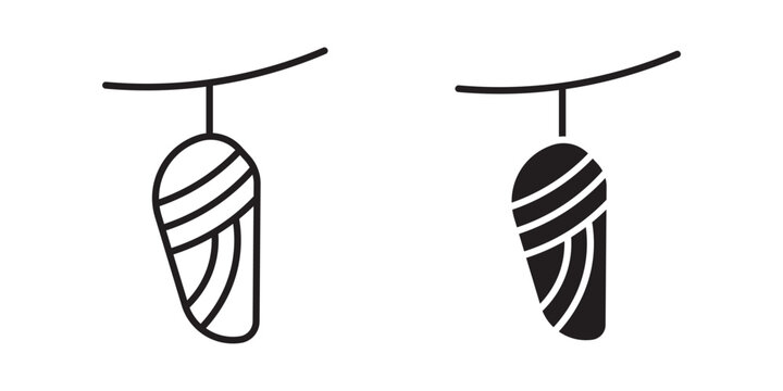 Cocoon icon, outline style icon for web site or mobile app, vector graphics