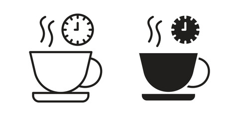 Break icon, outline style icon for web site or mobile app, vector graphics