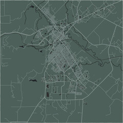 Map of Brownwood in Texas in a smooth dark style. Contains layered vector with roads water, parks, etc.
