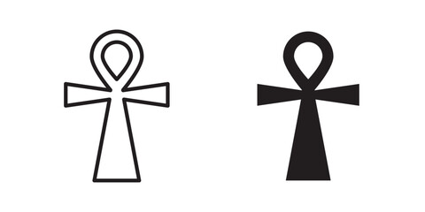 Ankh icon, outline style icon for web site or mobile app, vector graphics