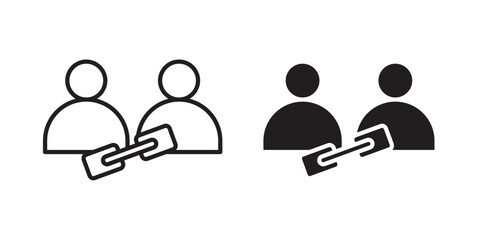 Affiliate link icon, outline style icon for web site or mobile app, vector graphics