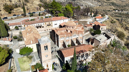 Aerial view of Hosios Loukas Monastery, Boeotia, Greece