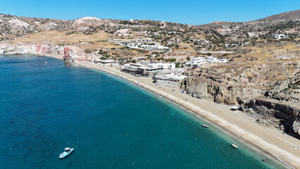Obraz premium Aerial view of Palaiochori beach, Milos Island, Greece