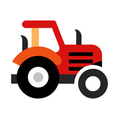 Colorful red and orange toy tractor ready for farm adventures and playtime fun