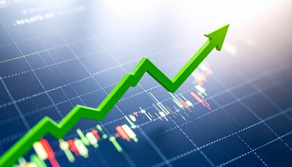 Green Stock Market Growth Arrow, Financial Investment Trend Up
