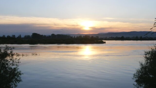 autiful sunset on the Selenga River in Buryatia.
