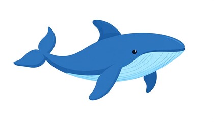 Obraz premium Cute blue whale illustration