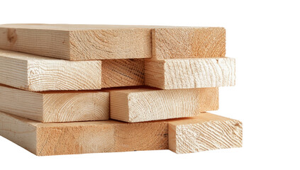 Stack of light beige wooden planks