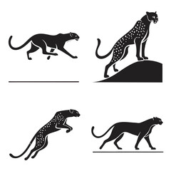 Fototapeta premium set of cheetah