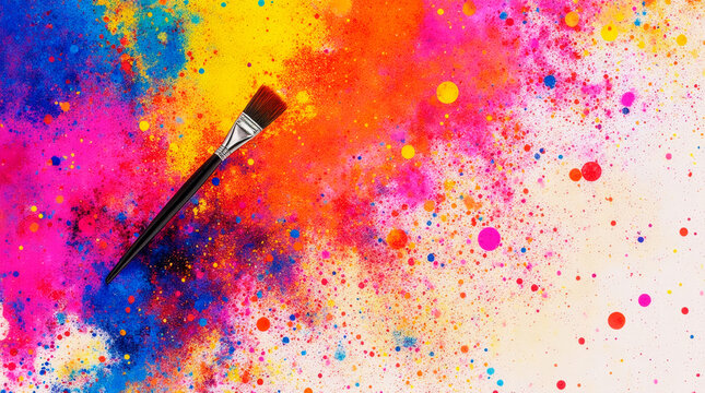 Colorful Paintbrush Art Splash