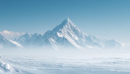 Vast snowy mountain range panorama
