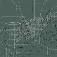 Obraz premium Map of Walla Walla in Washington in a smooth dark style. Contains layered vector with roads water, parks, etc.