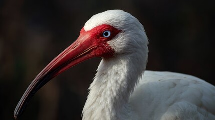 White bird portrait closeup