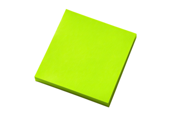 Bright lime green square sticky note