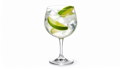 Refreshing Glass of Citrus Drink with Fresh Lime Garnish on a Bright Summer Day Evoking Joy and Relaxation