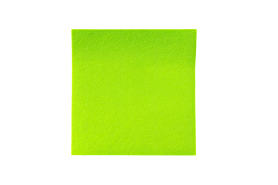 Bright lime green square, slightly distorted edges
