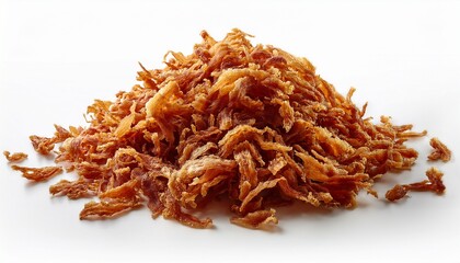 dried shredded pork on a isolated white background