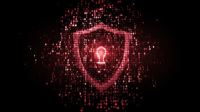 Red binary lock code pattern design