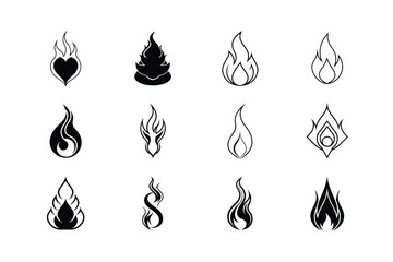 set of fire icons