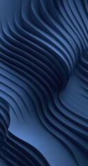 Deep blue, wavy, layered abstract design