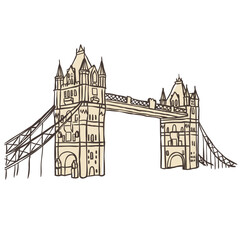 Obraz premium Illustration of Tower Bridge. Vector Graphic on the white Background