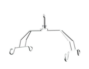 Patient Hoist Spreader Bar 3D Render: Crucial Metallic Component for Aged Care, Hospital, and Disability Patient Lifting. High-Resolution Medical Mobility Aid on Transparent Background.