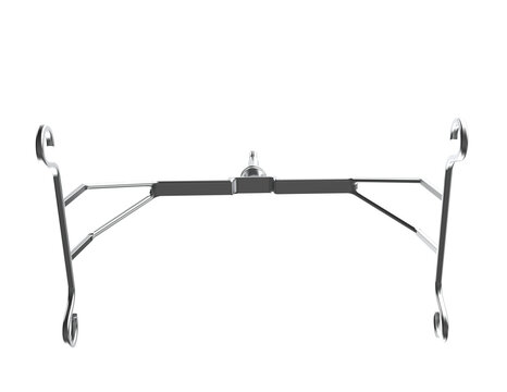 Patient Hoist Spreader Bar 3D Render: Crucial Metallic Component for Aged Care, Hospital, and Disability Patient Lifting. High-Resolution Medical Mobility Aid on Transparent Background.