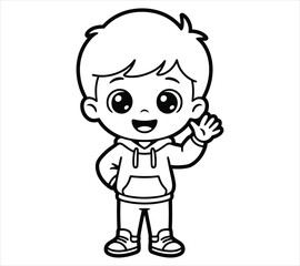Kawaii Silhouette Vector – Little Boy Character