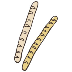 Illustration of Baguette. Vector Graphic on the white Background