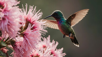 Fototapeta premium hummingbird feeding on flower