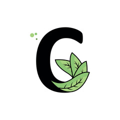 Letter C leaf nature vector illustration logo design