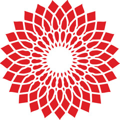 Red floral festive mandala element