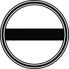 Black horizontal bar within a black outlined circle on white background vector illustration