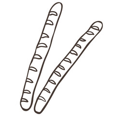 Illustration of Baguette. Vector Graphic on the white Background