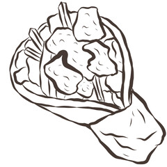 Illustration of Wrap. Vector Graphic on the white Background