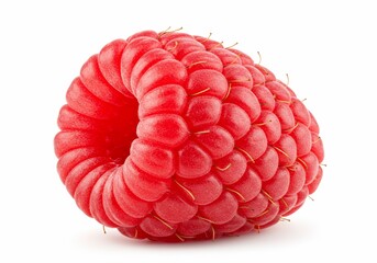 Single Ripe Raspberry Closeup Studio Shot
