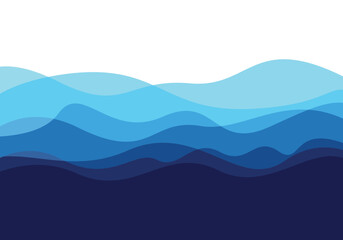 Abstract Blue Water Wave Layered Background Vector Illustration for Ocean, Sea, Environment, Technology, Corporate Banner, and Modern Design.