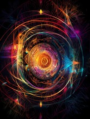 Obraz premium Energetic Neurostorm — Abstract ADHD Art with Chaotic Symmetry