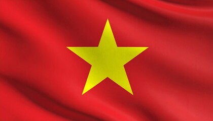 Vietnamese flag with red field and centered yellow five-pointed star, symbolizing revolution, unity, and national identity.