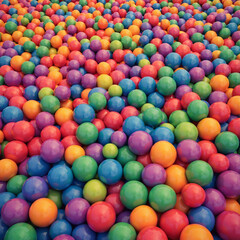 Fototapeta premium Blue ball, red ball, rainbow balloon, green balloon, orange ball, pink ball, generative AI
