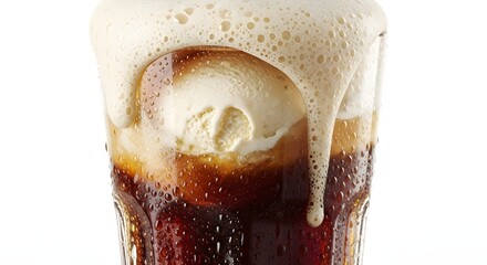 Root Beer Float with Vanilla Ice Cream | Refreshing Summer Dessert Drink for Beverage Advertising and Menu Design