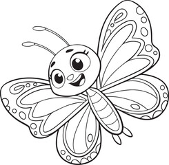 ntricate Mandala Butterfly Illustration – Black and White Line Art for Coloring or Design

